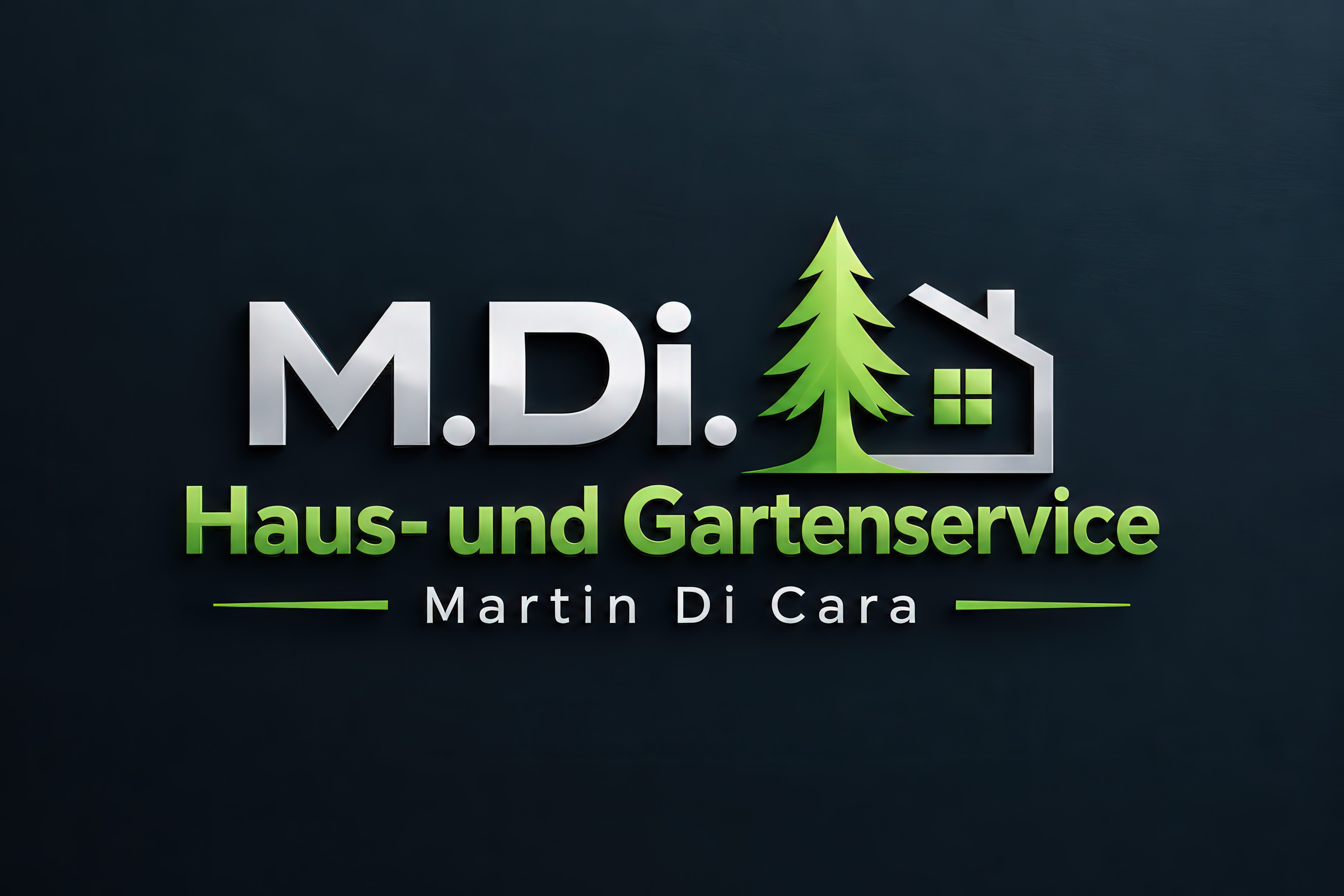 M.Di. Logo im Original mit Metall-Look